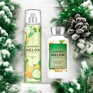 Bath & Body Work’s Cucumber Melon 8oz Set 🆕 Body Mist & Lotion